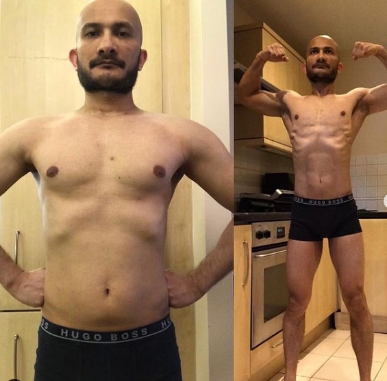 Das Fat loss process before and after