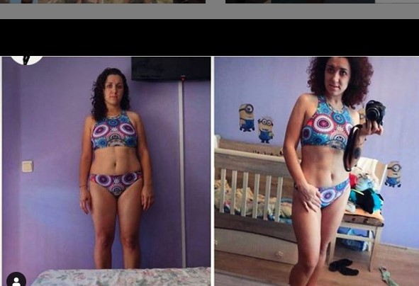 Beautiful mother with success in her fat loss process
